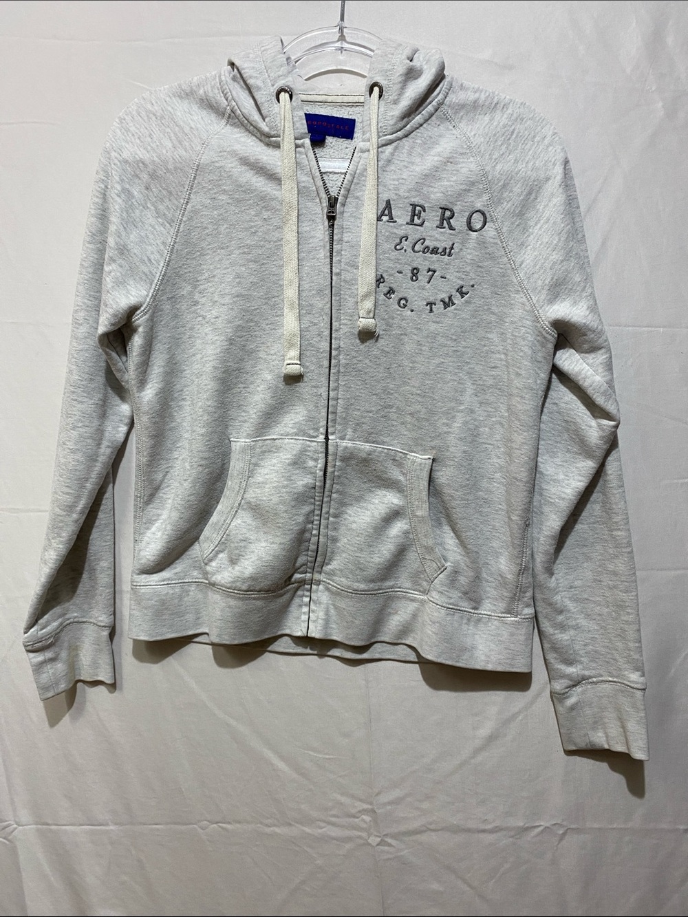 Aeropostale Light Heather Gray Zip-Up Hoodie Jacket